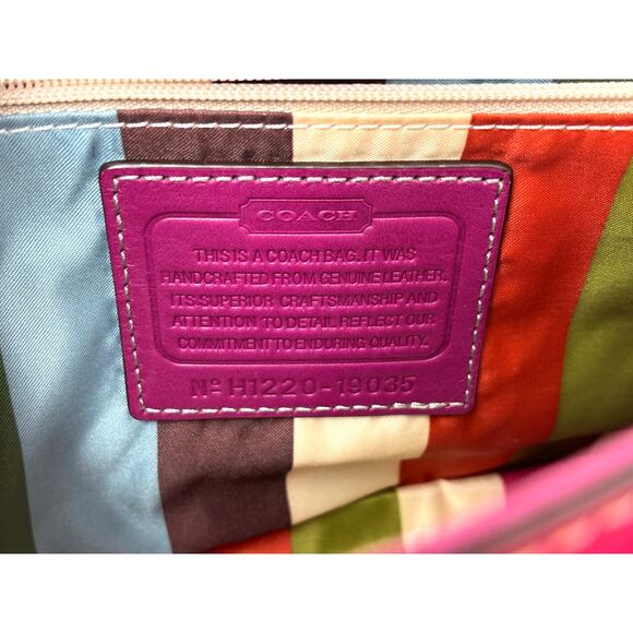 Vintage Coach City Willis Color block Purple and Grey Top Handle Crossbody bag - Picture 12 of 16